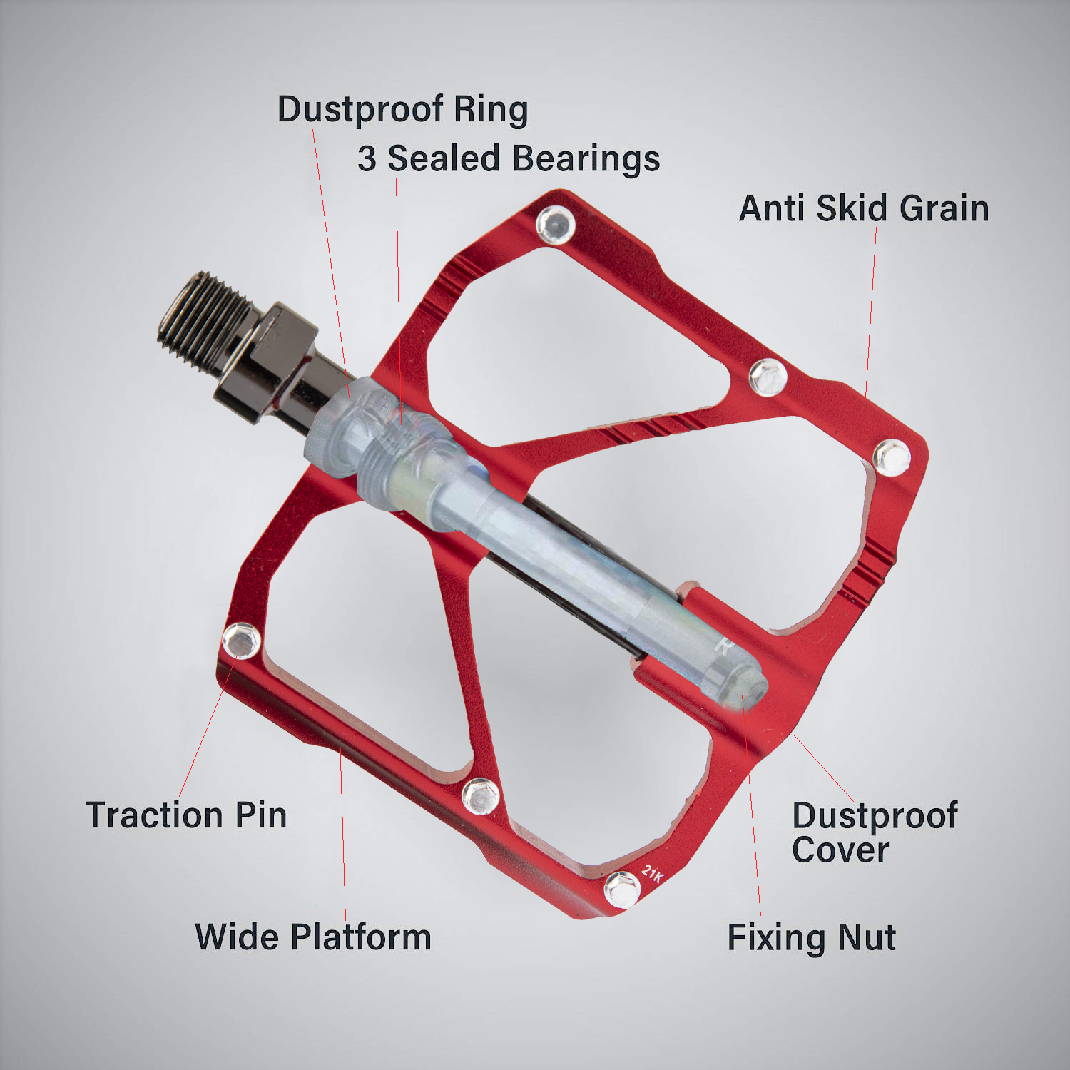 Red discount bike pedals