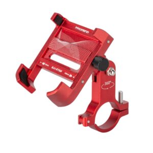 Claw-Grip Aluminium Alloy Bike | Bicycle handlebar Mobile Phone Holder Mount with 180° + 360° rotation Ideal for Maps and GPS Navigation (Red)