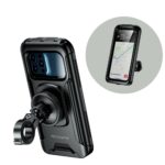 Fully Waterproof Bike | Motorcycle | Scooter | Cycle Mobile Phone Holder Mount with Vibration Damper (M18L-C1,No Charger)
